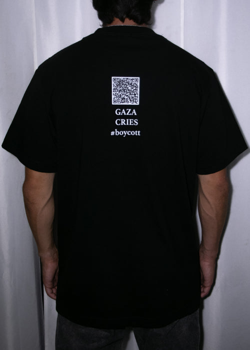 GAZA CRIES | Men's Oversized Heavyweight Crewneck T-Shirt